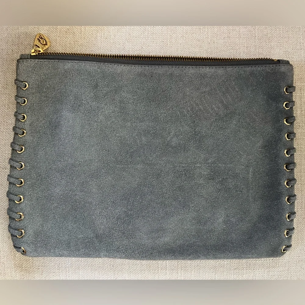 Beautiful gray suede clutch!  Great condition! - Picture 5 of 6